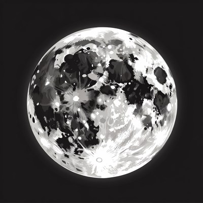 Full Moon on Black Background