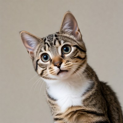 Tabby kitten with blue eyes