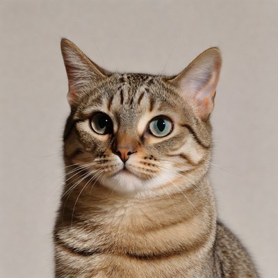 Tabby cat with blue eyes