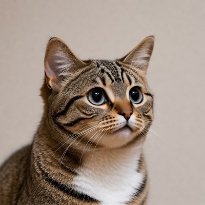 Tabby cat with blue eyes