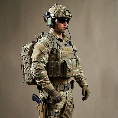 Soldier in Multicam Gear Standing