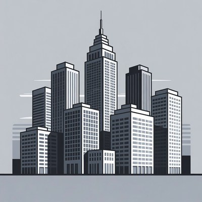 Skyscrapers City Skyline Illustration