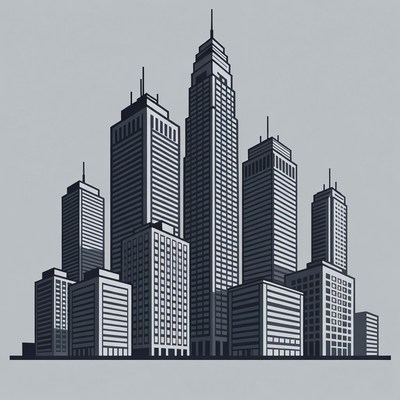 Skyscrapers City Skyline Silhouette