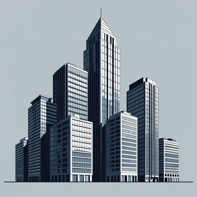 Skyscrapers Cityscape Illustration