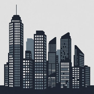 Silhouette City Skyline Illustration