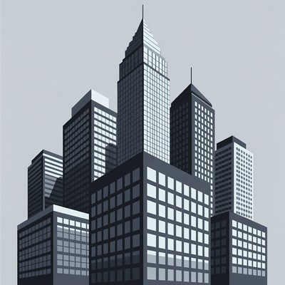 Skyscrapers City Skyline Illustration