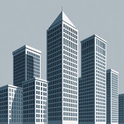 Skyscrapers City Skyline Illustration