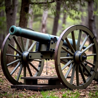 Civil War Cannon in Forest