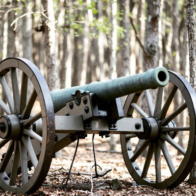 Civil War Cannon in Forest