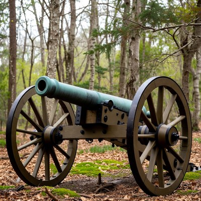 Civil War Cannon in Forest