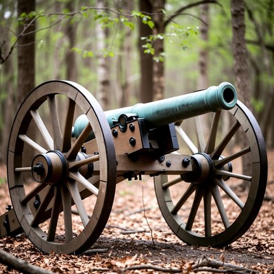 Civil War Cannon in Forest