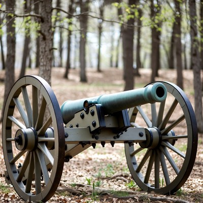 Civil War Cannon in Forest