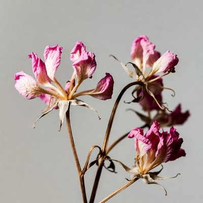 Pink Dried Camellia Flowers