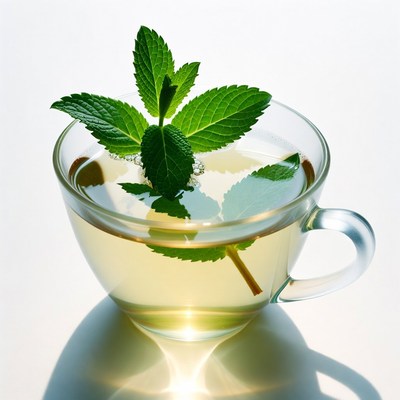Mint Tea in Glass Cup