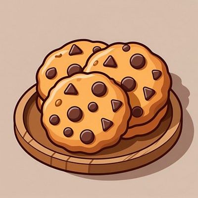 Chocolate Chip Cookies on Plate