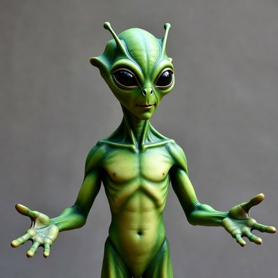 Green Alien with Arms Outstretched