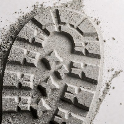 Boot print in dust