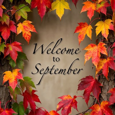 Welcome to September Autumn Leaves Frame