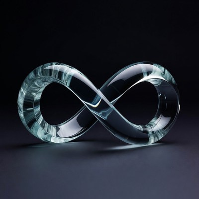 Clear glass infinity symbol