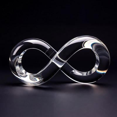 Clear glass infinity symbol