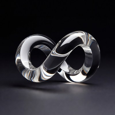 Clear glass infinity symbol