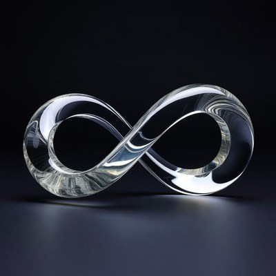 Crystal infinity symbol on black