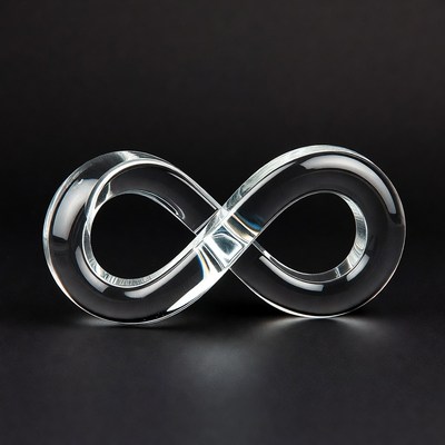 Clear glass infinity symbol