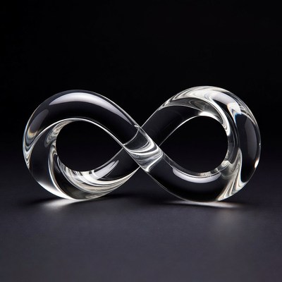 Clear glass infinity symbol