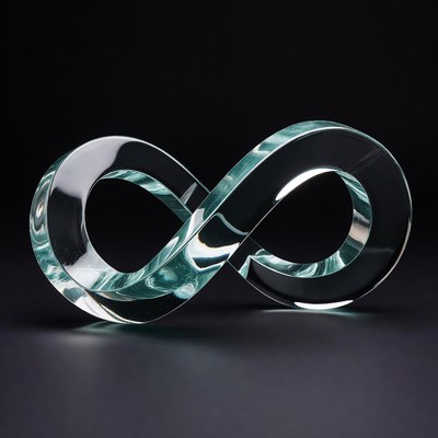 Clear glass infinity symbol