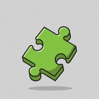 Green puzzle piece illustration