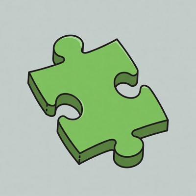 Green puzzle piece illustration