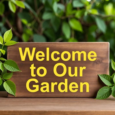 Welcome to Our Garden Wooden Sign