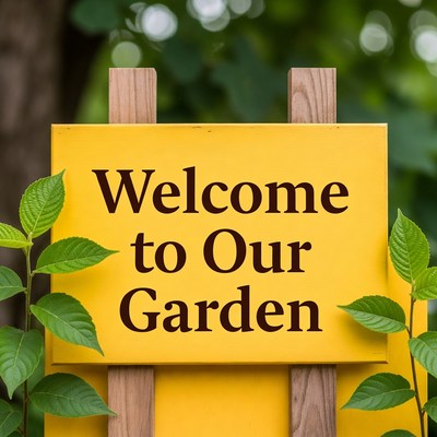 Welcome to Our Garden Sign