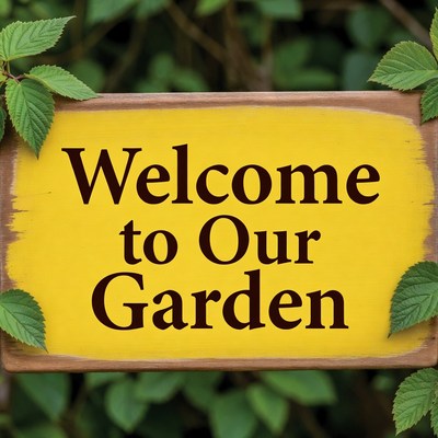 Welcome to Our Garden Sign