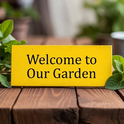 Welcome to Our Garden sign