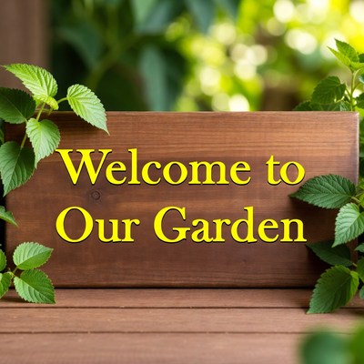 Welcome to Our Garden Wooden Sign