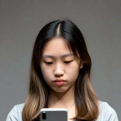 Asian girl using smartphone