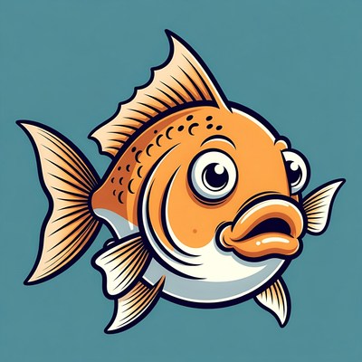 Cartoon goldfish with big eyes