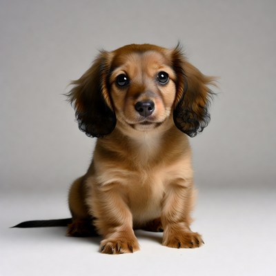 Cute Dachshund Puppy Sitting
