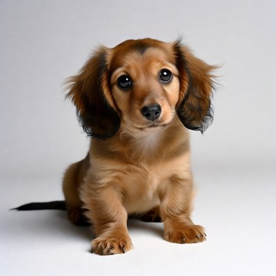 Cute Dachshund Puppy Sitting