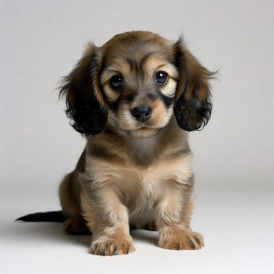 Cute dachshund puppy sitting