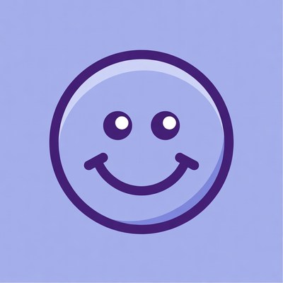 Purple Smiling Emoji Icon