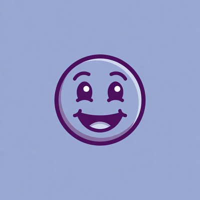 Purple Smiling Emoji Face