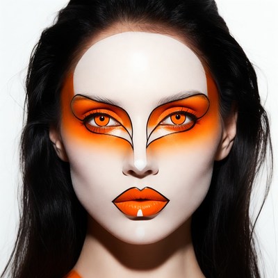 Woman with orange eye makeup