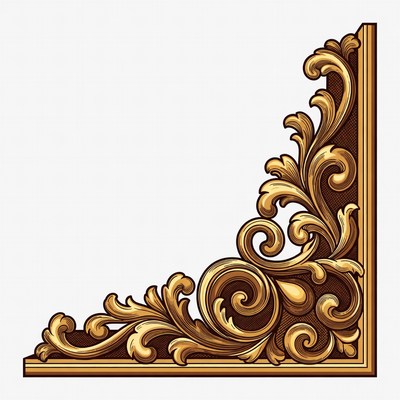 Ornate Golden Corner Border Illustration