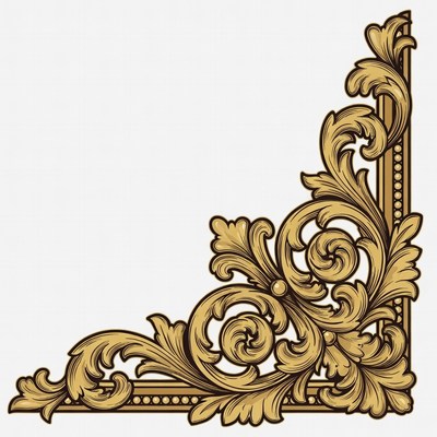 Golden Ornate Corner Border Illustration