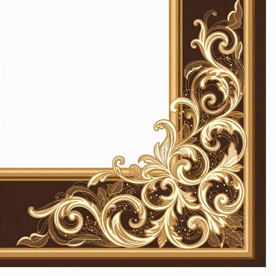 Ornate Golden Picture Frame Border