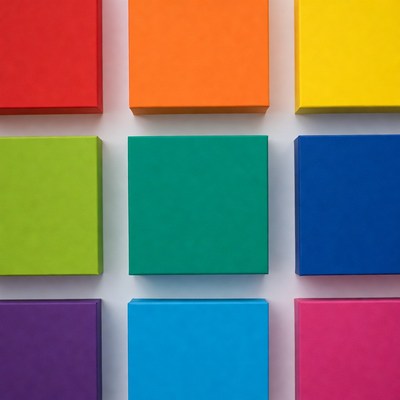 Colorful Square Boxes Grid