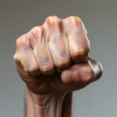 Clenched male fist isolated