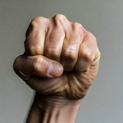 Clenched fist raised up